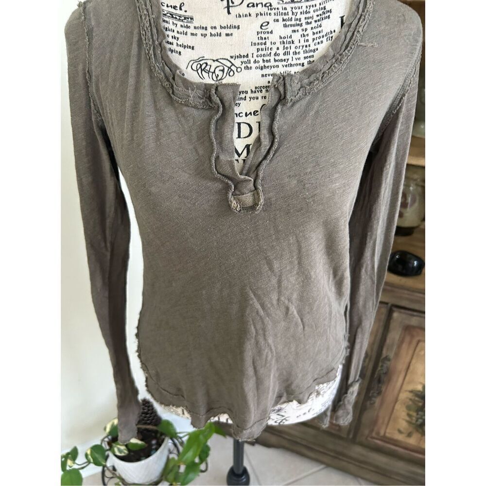 Free People Hazy Day Distressed Henley - Picture 8 of 8